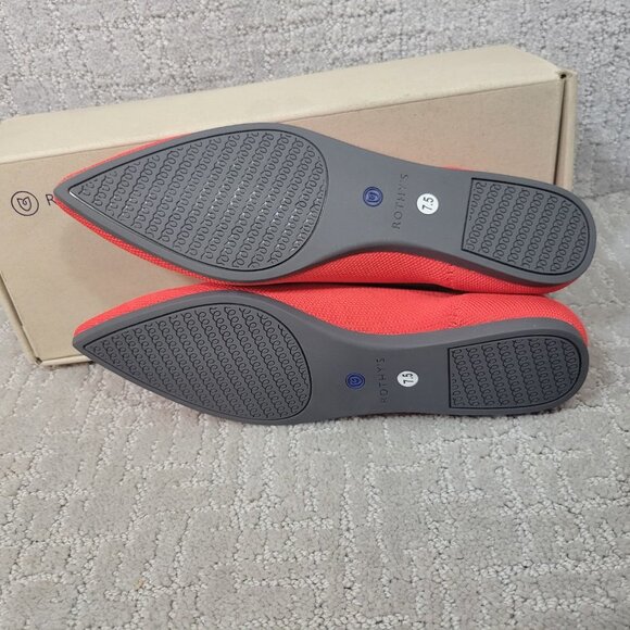 Rothy’s The Point Women's Size US 5, 7.5, 10 Red Flame Slip On Ballet Flat Shoes - Picture 6 of 12